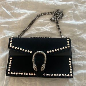Gucci GG Dionysus embellished suede black bag